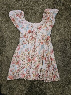 Rewind Pink Floral Tie-Front Dress
